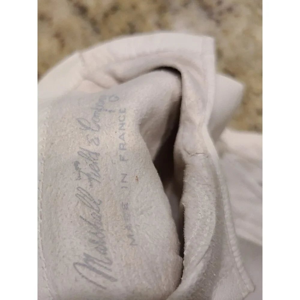 Vintage Women's Size S 6.5 Off-White Leather Formal 7.5